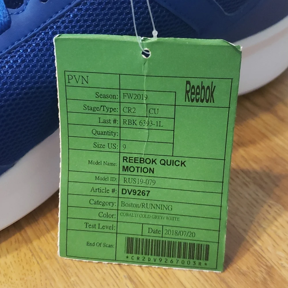 Reebok Quick Motion Running Shoe Cobalt Blue Gray White 9 nwob - Picture 11 of 12